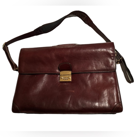 vantaggio Other - Vintage Vantaggio High End Large Expandable Briefcase Lawyer Bag Brown Leather